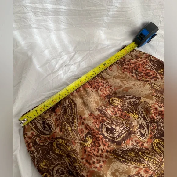 Vintage Paisley Print Brown Skirt - Picture 5 of 5